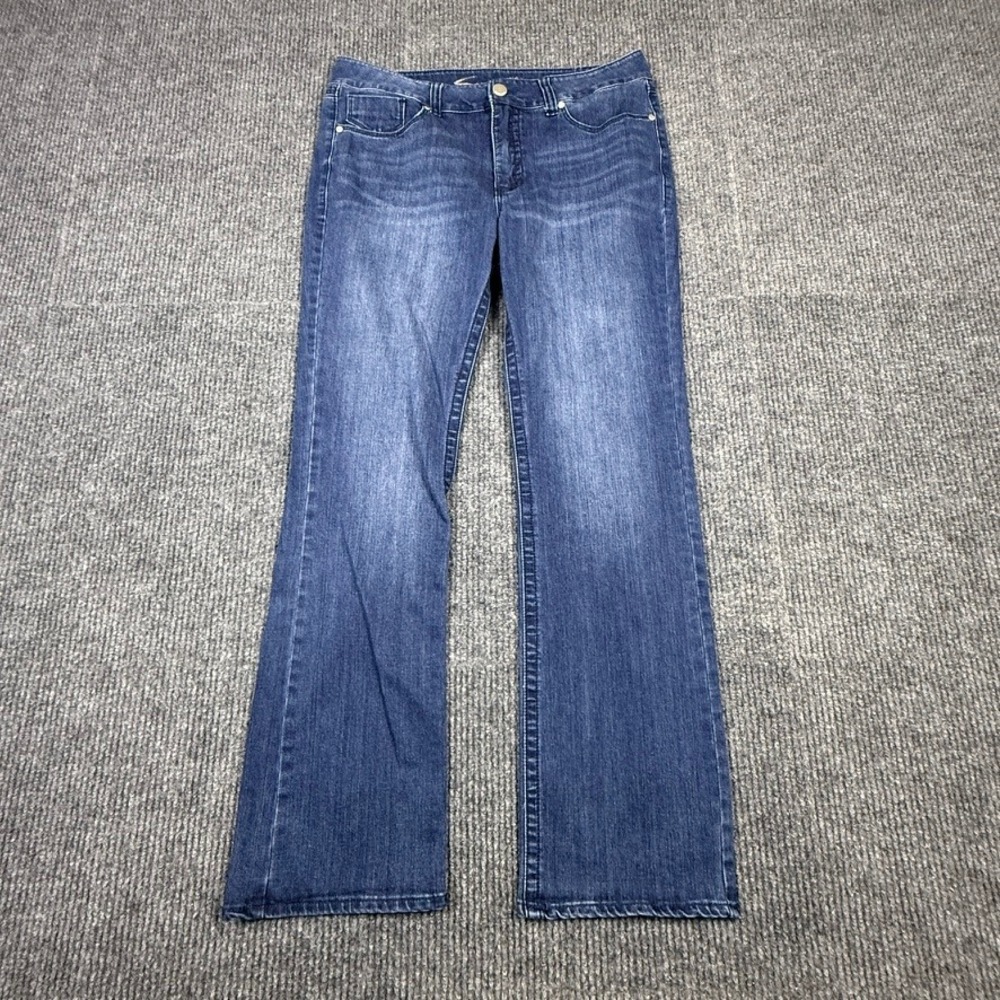 Seven7 Tummyless Bootcut Jeans Womens 14 Dark Wash Blue Stretch Denim Pants